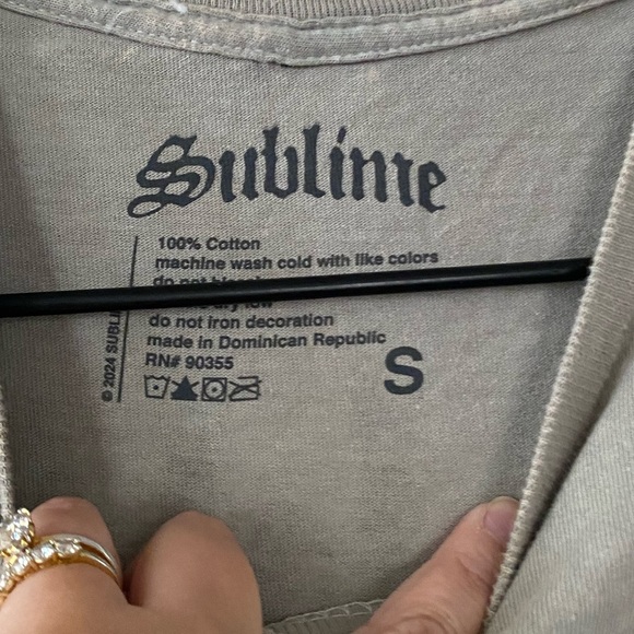 Sublime Tan Flaming Heart Graphic T Shirt Size Small Short Sleeves Cotton Tee - Picture 4 of 7